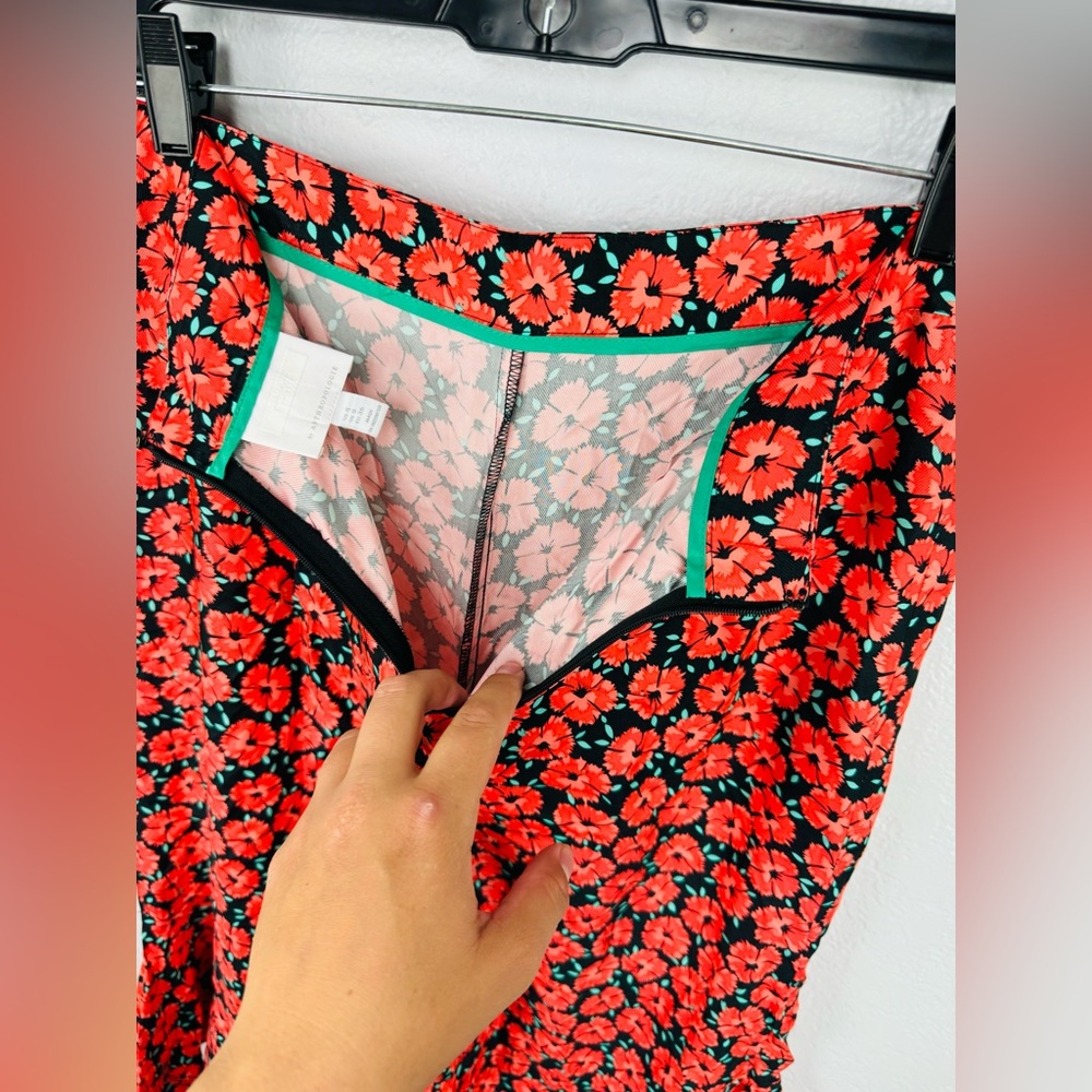 Anthropologie EttTwa Virginie Floral Print Cropped Ruffle Pants - Picture 8 of 9